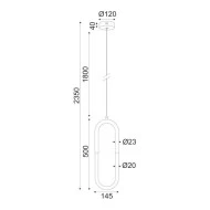 Κρεμαστό LED φωτιστικό VENUS 8W θερμό φως 3000k 560lm ορείχαλκο μεταλλικό 15x2,3xh230cm IP20 Κρεμαστό LED φωτιστικό VENUS 8W θερμό φως 3000k 560lm ορείχαλκο μεταλλικό 15x2,3xh230cm IP20