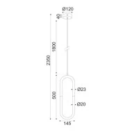 LED κρεμαστό φωτιστικό VENUS 8W θερμό φως 3000k 560lm χρώμιο μεταλλικό 15x2,3xh230cm IP20
