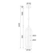 Κρεμαστό φωτιστικό LED VENUS 16W θερμό φως 3000k 1120lm ορείχαλκο μεταλλικό 15x15xh230cm IP20 Κρεμαστό φωτιστικό LED VENUS 16W θερμό φως 3000k 1120lm ορείχαλκο μεταλλικό 15x15xh230cm IP20