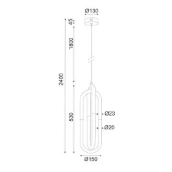 Κρεμαστό φωτιστικό LED VENUS 16W θερμό φως 3000k 1120lm ορείχαλκο μεταλλικό 15x15xh230cm IP20