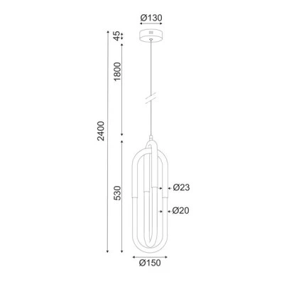 Κρεμαστό φωτιστικό LED VENUS 16W θερμό φως 3000k 1120lm χρώμιο μεταλλικό 15x15xh230cm IP20