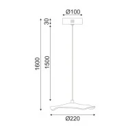 Φωτιστικό κρεμαστό LED NINFEA 5W θερμό φως 3000k 400lm D22xh160cm εσωτερικού χώρου IP20