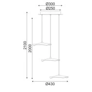 LED κρεμαστό φωτιστικό NINFEA 15W θερμό φως 3000k 1050lm ορείχαλκο μεταλλικό D43xh210cm IP20