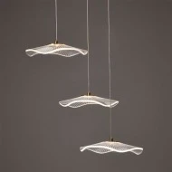 LED κρεμαστό φωτιστικό NINFEA 15W θερμό φως 3000k 1050lm ορείχαλκο μεταλλικό D43xh210cm IP20
