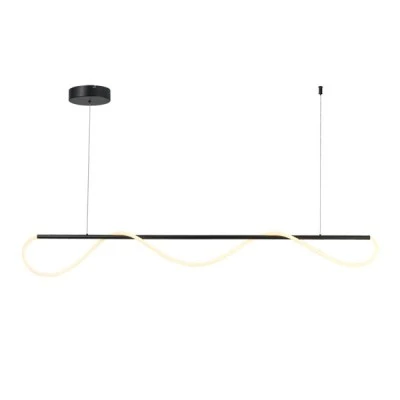 Κρεμαστό LED φωτιστικό KYMA 60W θερμό φως 3000k 3300lm μαύρο μεταλλικό 190x6xh215cm IP20