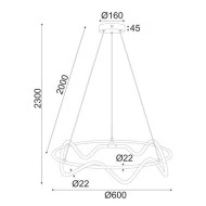 Κρεμαστό φωτιστικό LED KYMA 36W θερμό φως 3000k 2100lm μαύρο μεταλλικό IP20 D60xh230cm Κρεμαστό φωτιστικό LED KYMA 36W θερμό φως 3000k 2100lm μαύρο μεταλλικό IP20 D60xh230cm