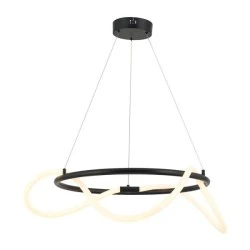 Κρεμαστό φωτιστικό LED KYMA 36W θερμό φως 3000k 2100lm μαύρο μεταλλικό IP20 D60xh230cm