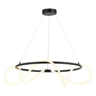 LED κρεμαστό φωτιστικό KYMA 60W θερμό φως 3000k 3400lm μαύρο μεταλλικό IP20 D80xh230cm