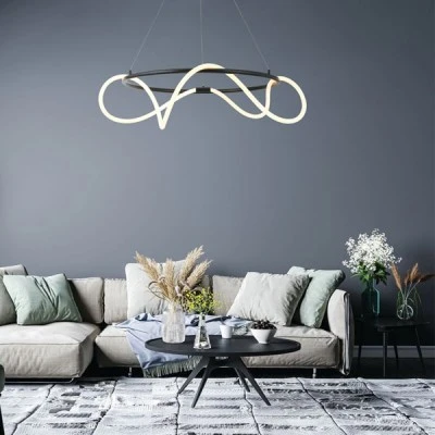LED κρεμαστό φωτιστικό KYMA 60W θερμό φως 3000k 3400lm μαύρο μεταλλικό IP20 D80xh230cm LED κρεμαστό φωτιστικό KYMA 60W θερμό φως 3000k 3400lm μαύρο μεταλλικό IP20 D80xh230cm
