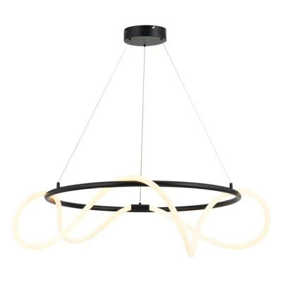 LED κρεμαστό φωτιστικό KYMA 60W θερμό φως 3000k 3400lm μαύρο μεταλλικό IP20 D80xh230cm LED κρεμαστό φωτιστικό KYMA 60W θερμό φως 3000k 3400lm μαύρο μεταλλικό IP20 D80xh230cm