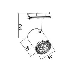 Φωτιστικό led ράγας 2 καλωδίων λευκός 7W 230V 3000k θερμό λευκό φως 500lm δέσμης 24°