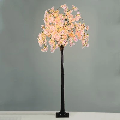 Διακοσμητικό δέντρο cherry blossom με 320 led λαμπάκια σε θερμό χρώμα φωτός 4,5V IP44 & δι΄΄ασταση Υ150cm βάση 21x21cm 