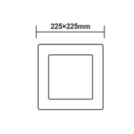 Φωτιστικό LED PANEL οροφής λευκό τετράγωνο 18W ενδιάμεσο χρώμα φωτός 4000K 1800Lm με διάσταση 208x208mm