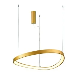 Φωτιστικό κρεμαστό LED Harmony 33W με δυνατότητα επιλογής απόχρωσης φωτός CCT 3000LM χρυσό αλουμινίου IP20 D42xH120cm