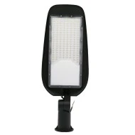 LED φωτιστικό δρόμου ανθρακί SMD 100W ψυχρό λευκό 5500K 10000lm IP65 με αντικεραυνική προστασία IK08 με σπαστό βραχίονα Φ60mm δέσμη 140°x85° 100-265VAC 562x215x98mm