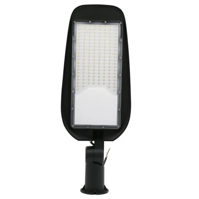 LED φωτιστικό δρόμου SMD 150W ψυχρό λευκό 5500K 15000lm IP65 με αντικεραυνική προστασία IK08 & σπαστό βραχίονα Φ60mm δέσμη 140°x85° 100-265VAC 627×234×98mm