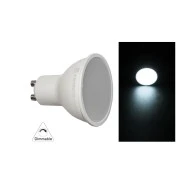 Λάμπα led SMD GU10 5W 230V δέσμης 105° ψυχρό φως 6200K λευκό ντιμαριζόμενη  γυάλινη με κάλυμμα