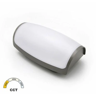 Απλίκα Led εξωτερικού χώρου 12W γκρι επίτοιχη με δυνατότητα εναλλαγής φωτός CCT IP65  