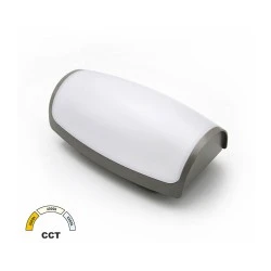 Απλίκα Led εξωτερικού χώρου 12W γκρι επίτοιχη με δυνατότητα εναλλαγής φωτός CCT IP65  