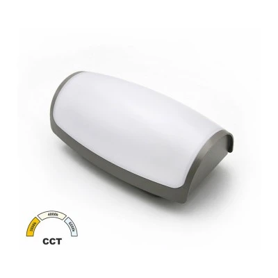 Απλίκα Led εξωτερικού χώρου 12W γκρι επίτοιχη με δυνατότητα εναλλαγής φωτός CCT IP65  