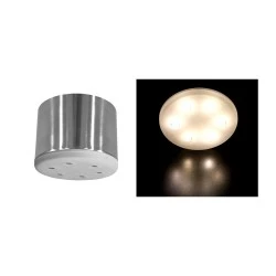 Σποτ εξωτερικό σατινέ Led ισχύος 6x3W με τροφοδοτικό δέσμη 90° θερμό φως με γυαλί οπαλίνα 