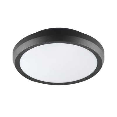 Πλαφονιέρα LED πλαστική στρόγγυλη Φ300mm 2 ντουί Ε27 στεγανή IP65 εξωτερικού χώρου 