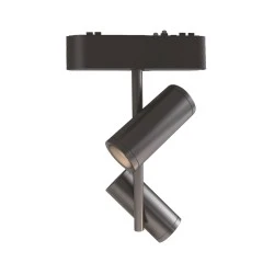 LED διπλό σποτ ράγας μίνι 2x8W 40VDC 1280lm θερμό φως 3000K  στενής δέσμης 15° ντιμαριζόμενο από αλουμίνιο μαύρο χρώμα 