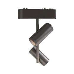 LED διπλό φωτιστικό σποτ ράγας μίνι 2x8W 40VDC αλουμινίου ενδιάμεσο φως 4000K ντιμαριζόμενο με δέσμη 15° μαύρο χρώμα 