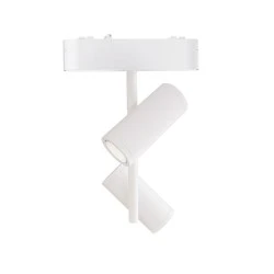 Φωτιστικό LED σποτ ράγας διπλό μίνι 2x8W 40VDC στενής δέσμης 24° ενδιάμεσο φως 4000K ντιμαριζόμενο λευκό χρώμα 