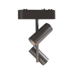 Διπλό φωτιστικό σποτ ράγας LED μίνι 2x8W 40VDC 1280lm ρυθμιζόμενο θερμό φως 3000K ντιμαριζόμενο με δέσμη 36° μαύρο χρώμα 