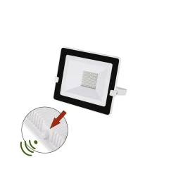 Προβολέας LED slim SMD λευκός 30W 230V ενδιάμεσο φως 4000K 2800lm με φωτοκύτταρο ημέρας-νύχτας 
