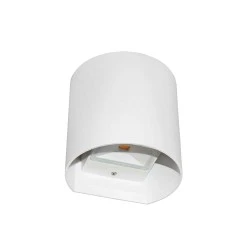Led απλίκα επίτοιχη λευκή κυλινδρική Up-Down 6W 3000k θερμό φως 650lm δέσμης 95° στεγανή IP54 Led απλίκα επίτοιχη λευκή κυλινδρική Up-Down 6W 3000k θερμό φως 650lm δέσμης 95° στεγανή IP54