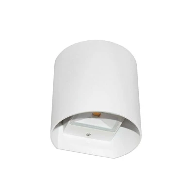 Led απλίκα επίτοιχη λευκή κυλινδρική Up-Down 6W 3000k θερμό φως 650lm δέσμης 95° στεγανή IP54 Led απλίκα επίτοιχη λευκή κυλινδρική Up-Down 6W 3000k θερμό φως 650lm δέσμης 95° στεγανή IP54