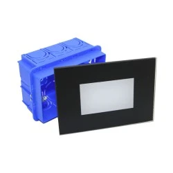 Φωτιστικό Led αλουμινίου ορθογώνιο χωνευτό 4W 230V 130lm CCT IP66 γυαλί μαύρο χρώμα 