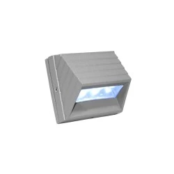 Led φωτιστικό επίτοιχο 1W 230V κυρτό γκρι μπλε λευκό φως στεγανό IP54
