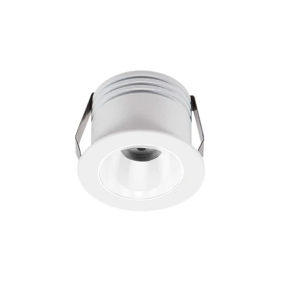 Led σποτ χωνευτό αλουμινίου COB 3W 230V Φ38mm δέσμη φωτός 25° θερμό φως 3000K λευκό 