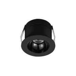 Led σποτ χωνευτό αλουμινίου μαύρο COB 3W 230V Φ38mm δέσμη φωτός 25° θερμό φως 3000K