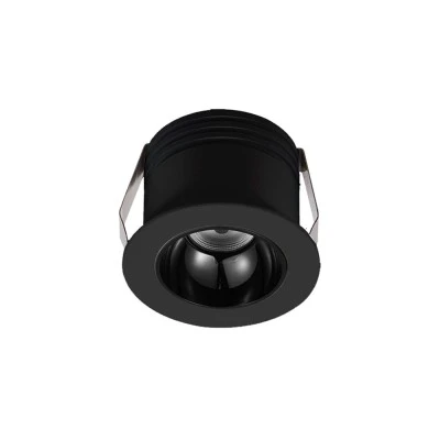 Led σποτ χωνευτό αλουμινίου μαύρο COB 3W 230V Φ38mm δέσμη φωτός 25° θερμό φως 3000K