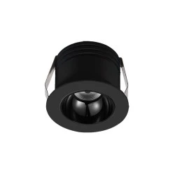 Led σποτ χωνευτό αλουμινίου COB 3W 230V μαύρο Φ38mm  δέσμη φωτός 25° ενδιάμεσο φως 4000K 