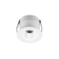 Led σποτ χωνευτό αλουμινίου COB 3W 230V Φ38mm δέσμη φωτός 50° θερμό φως 3000K λευκό