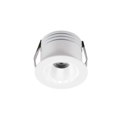 Led σποτ χωνευτό αλουμινίου COB 3W 230V Φ38mm δέσμη φωτός 50° θερμό φως 3000K λευκό