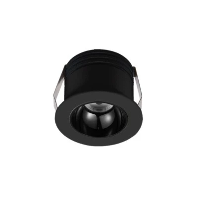 Led σποτ χωνευτό αλουμινίου COB 3W 230V Φ38mm δέσμη φωτός 50° θερμό φως 3000K μαύρο