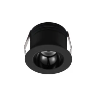 Led σποτ χωνευτό αλουμινίου COB 3W 230V Φ38mm δέσμη φωτός 50° ενδιάμεσο φως 4000K μαύρο 