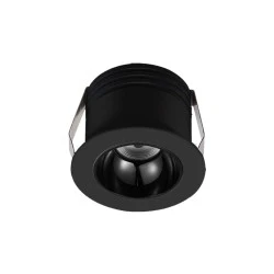 Led σποτ χωνευτό αλουμινίου COB 3W 230V Φ38mm δέσμη φωτός 50° ενδιάμεσο φως 4000K μαύρο 