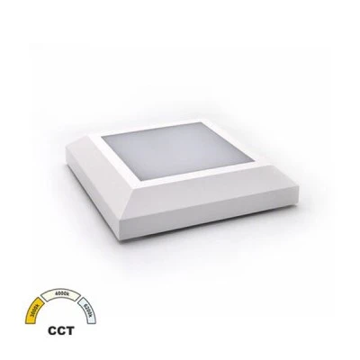 Επίτοιχο LED φωτιστικό τετράγωνο 4W CCT κατάλληλο για εξωτερικό χώρο PC 125X125mm IP65 σε λευκό χρώμα