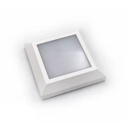 Επίτοιχο LED φωτιστικό τετράγωνο 4W CCT κατάλληλο για εξωτερικό χώρο PC 125X125mm IP65 σε λευκό χρώμα