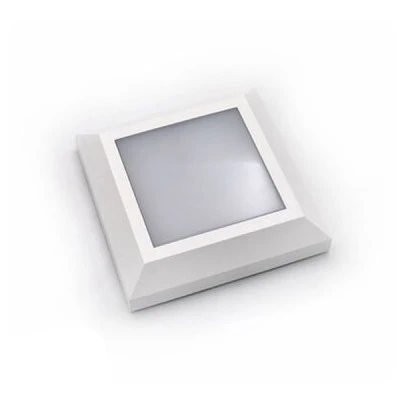 Επίτοιχο LED φωτιστικό τετράγωνο 4W CCT κατάλληλο για εξωτερικό χώρο PC 125X125mm IP65 σε λευκό χρώμα