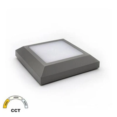 Led φωτιστικό επίτοιχο 4W γκρι χρώμα CCT σε τετράγωνο σχήμα πολυκαρμπονικό 125x125mm IP65 Led φωτιστικό επίτοιχο 4W γκρι χρώμα CCT σε τετράγωνο σχήμα πολυκαρμπονικό 125x125mm IP65