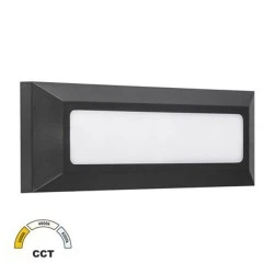 Ορθογώνιο επίτοιχο φωτιστικό διαδρόμου LED 4W CCT πολυκαρμπονικό σε χρώμα γραφίτη IP65 