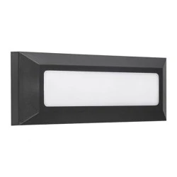 Ορθογώνιο επίτοιχο φωτιστικό διαδρόμου LED 4W CCT πολυκαρμπονικό σε χρώμα γραφίτη IP65 